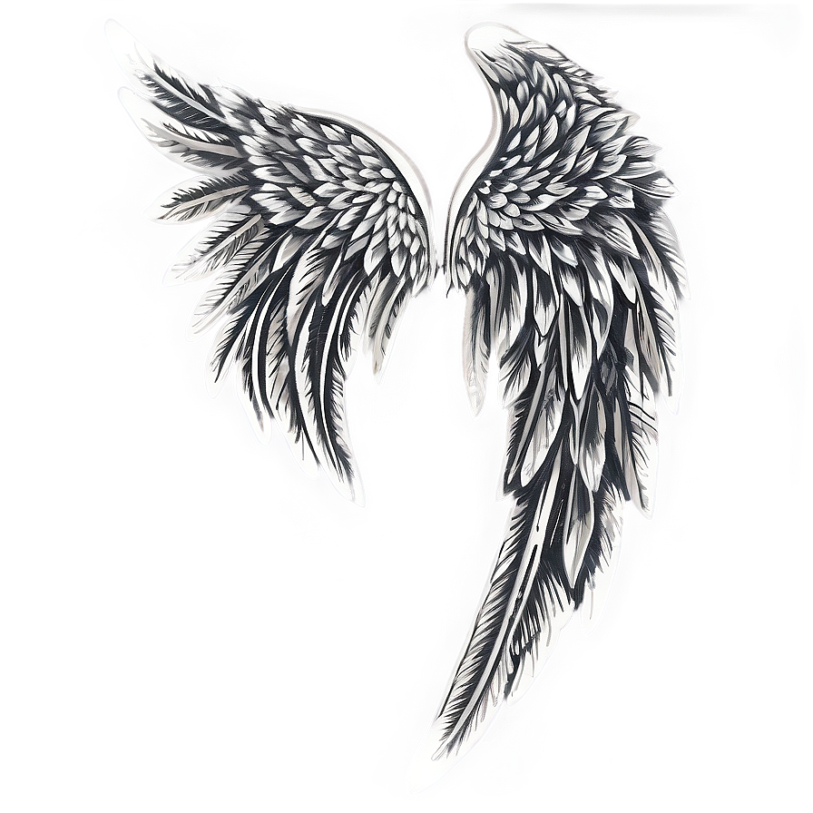 Intricate Angel Wings Design Png Kbf