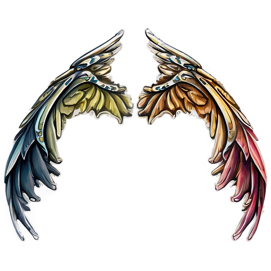 Intricate Angel Wings Design PNG yst39 PNG with transparent background