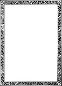 Intricate Black Frame Design PNG with transparent background