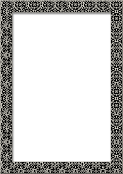 Intricate Black Frame Design PNG with transparent background