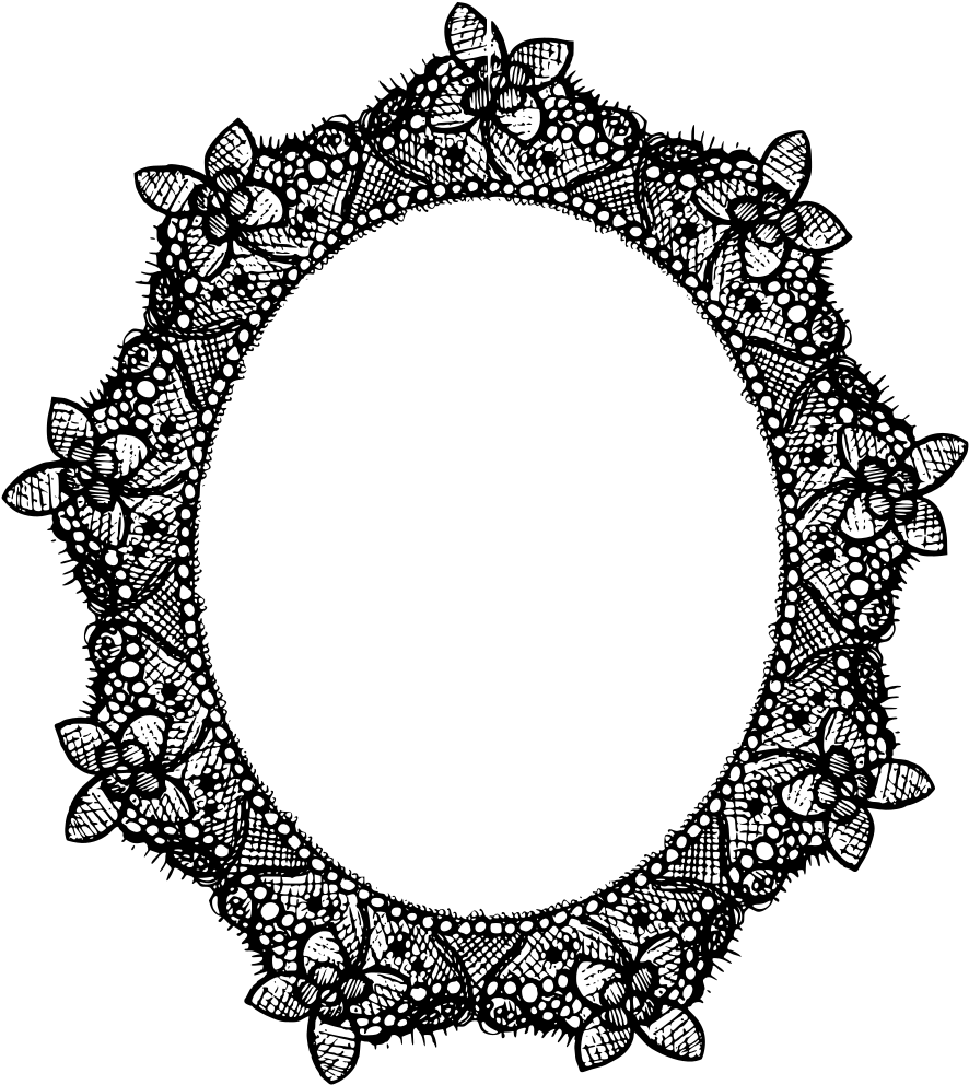 Intricate Black Lace Frame PNG image with a transparent background, free high-resolution download