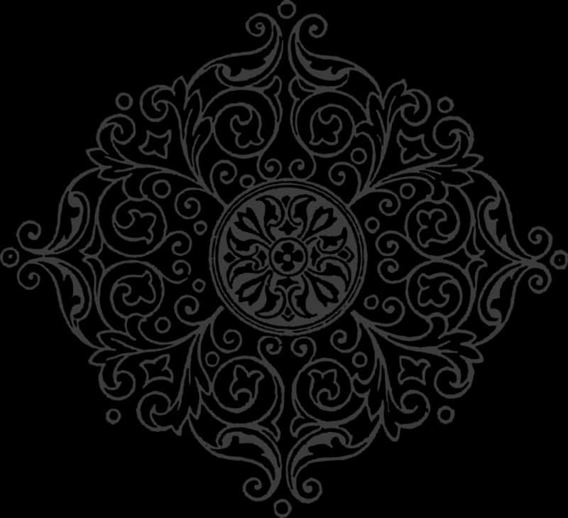 Intricate Black Mandala Pattern