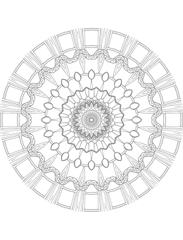 Intricate Black White Mandala Design PNG with transparent background