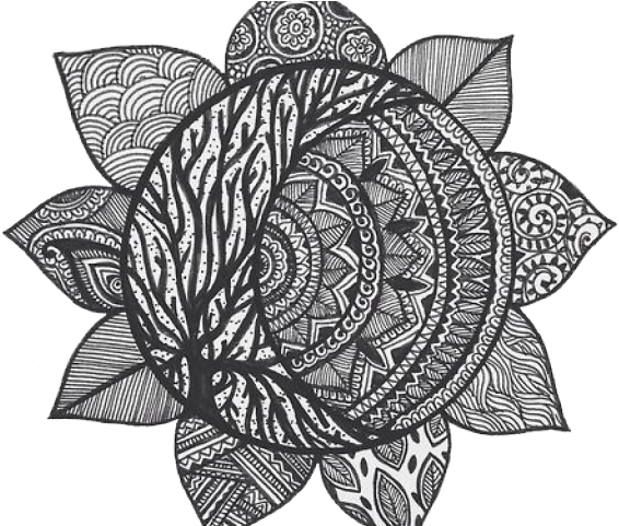 Intricate Blackand White Mandala Art