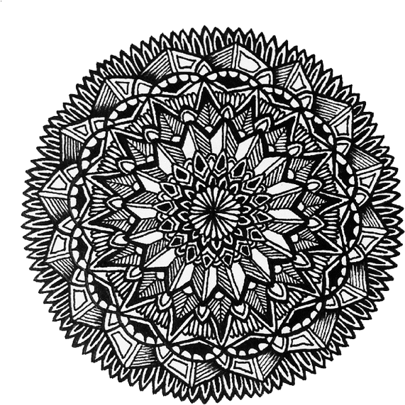 Intricate Blackand White Mandala Art