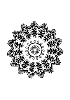 Intricate Blackand White Mandala Design