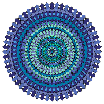 Intricate Blue Mandala Art PNG with transparent background