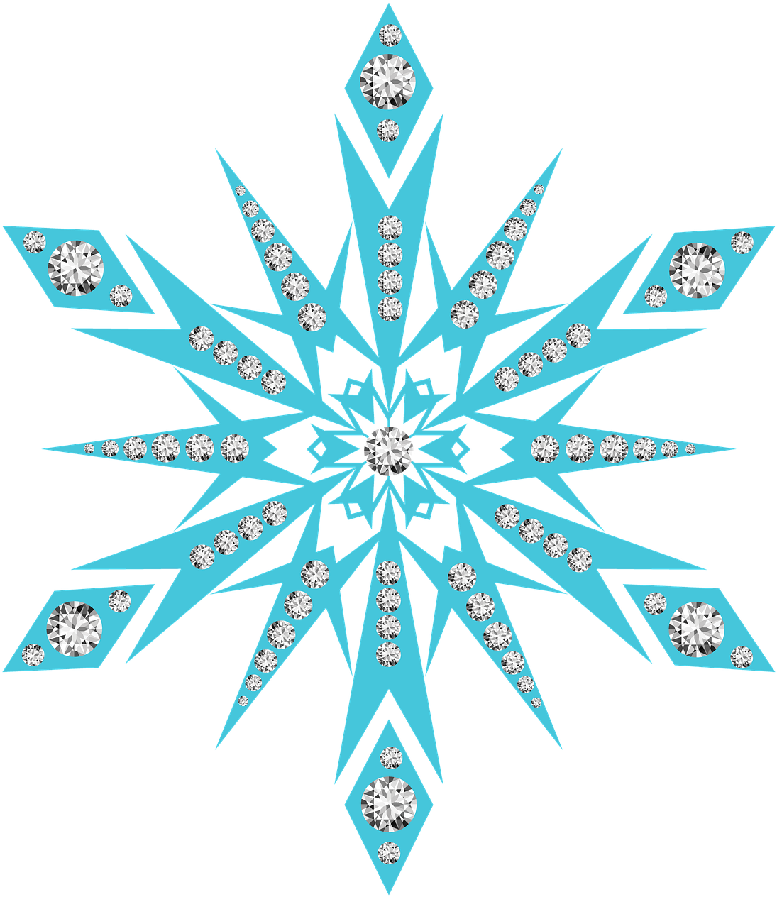 Intricate Blue Snowflake Design