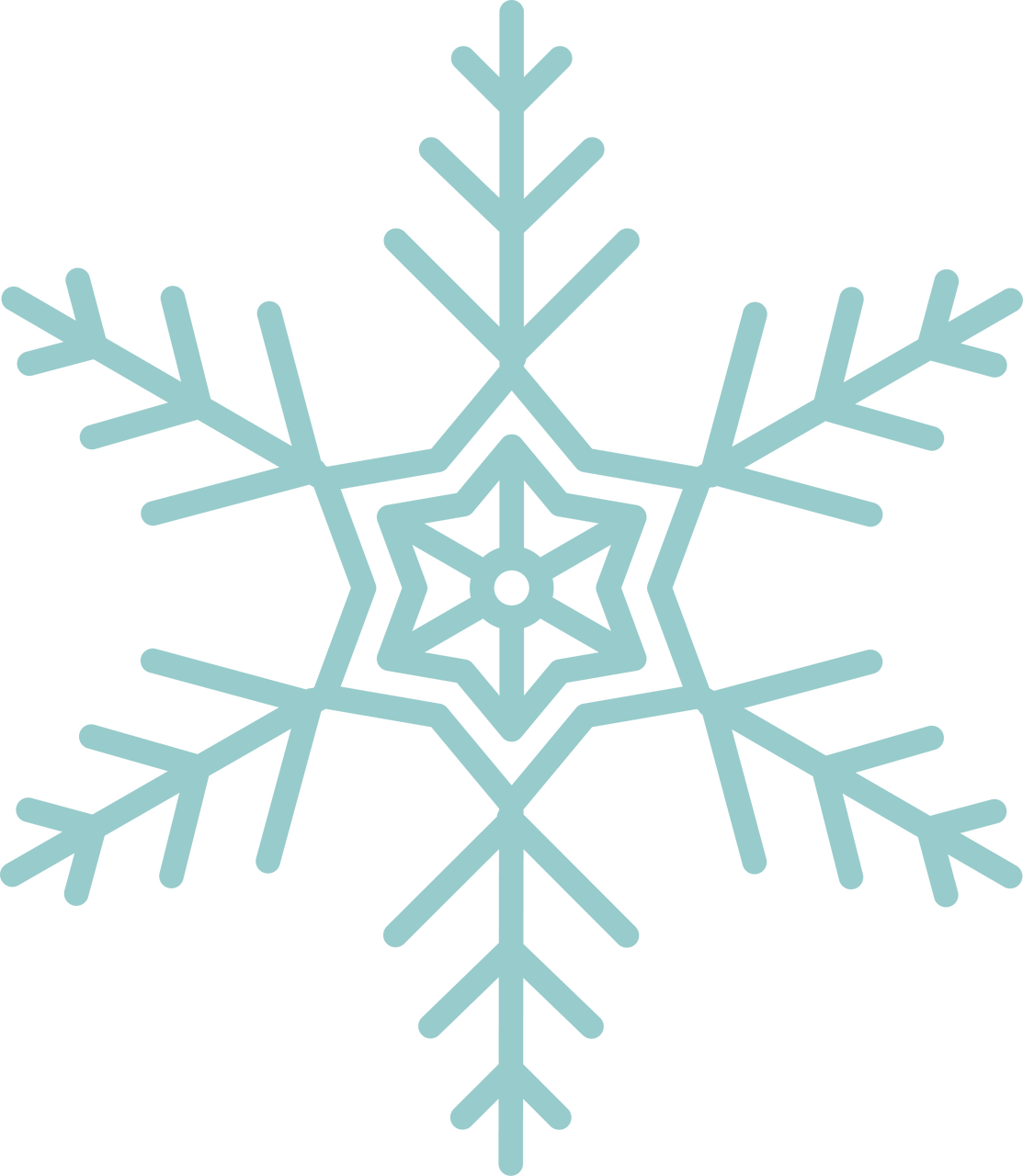 Intricate Blue Snowflake Design.png