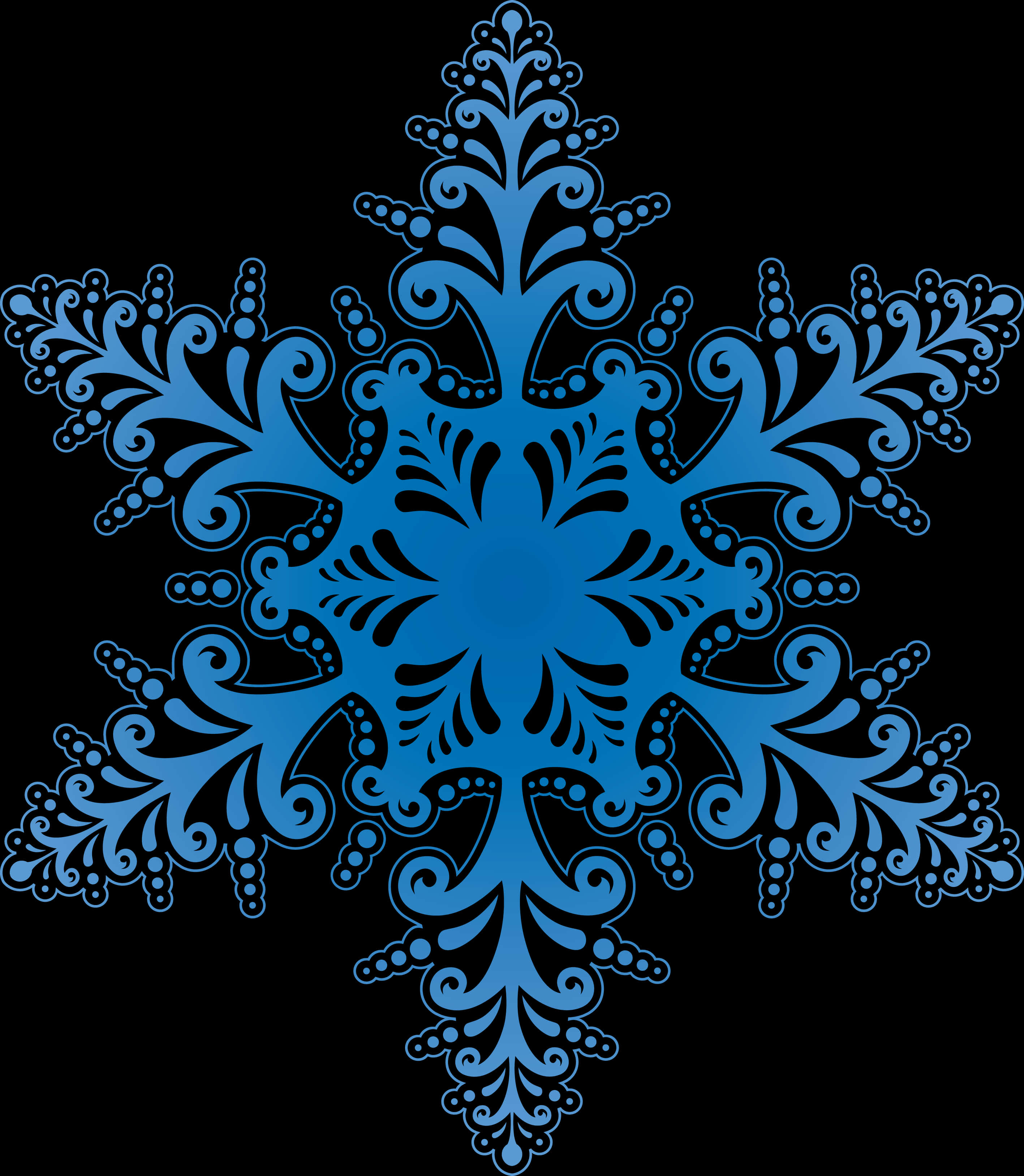 Intricate Blue Snowflake Design