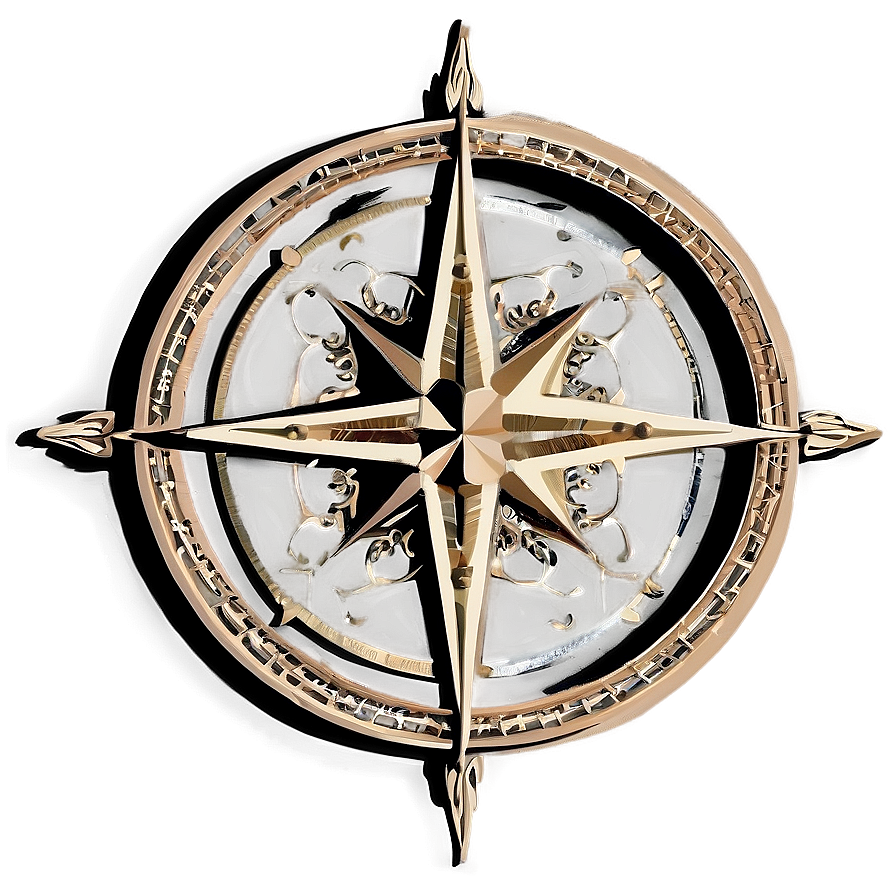 Intricate Compass Rose Design Png Ytk81