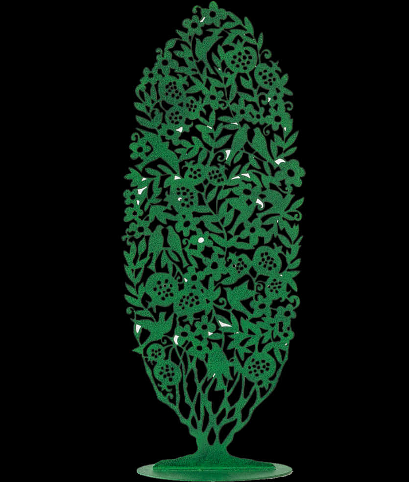 Intricate Green Tree Artwork