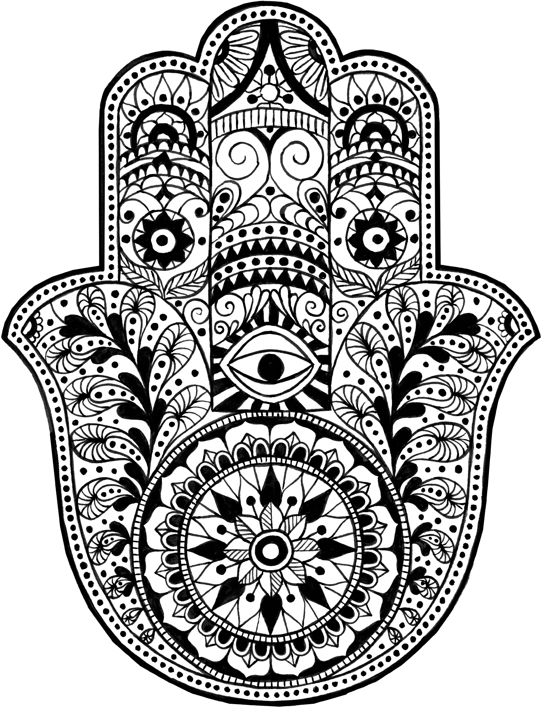 Intricate Hamsa Mandala Design