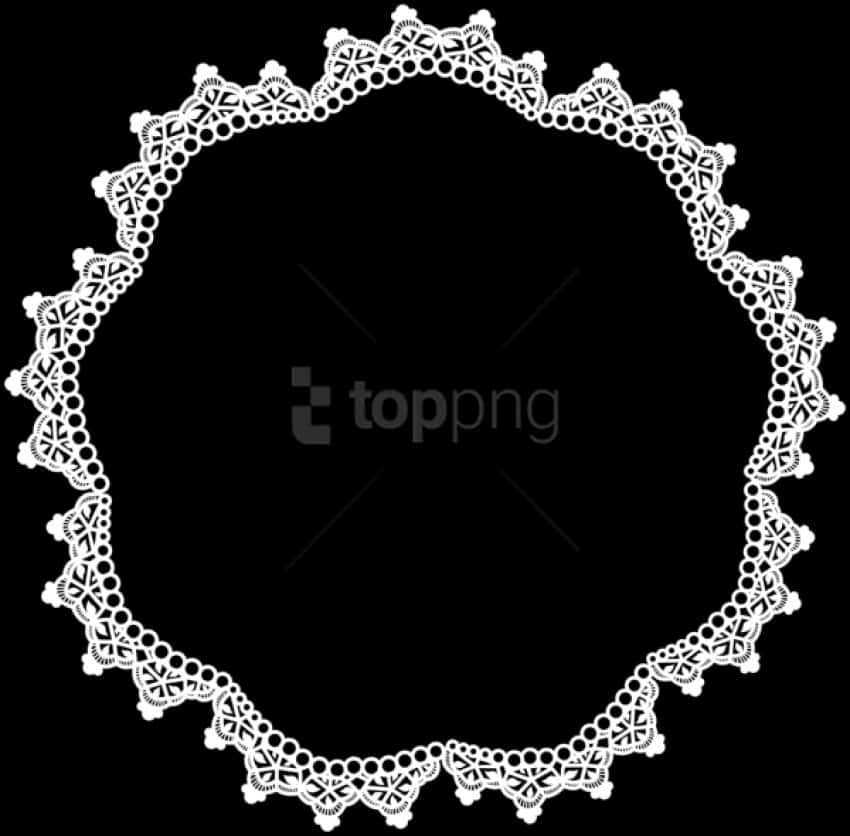 Intricate Lace Design Overlay PNG with transparent background
