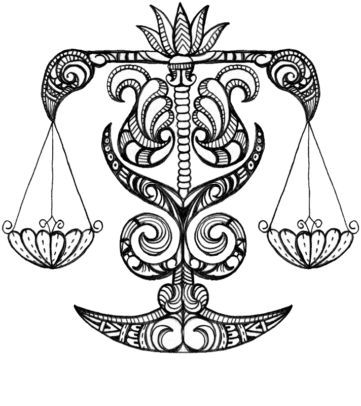 Intricate Libra Zodiac Symbol