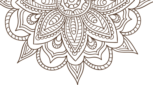 Intricate Mandala Artwork Dark Background PNG with transparent background