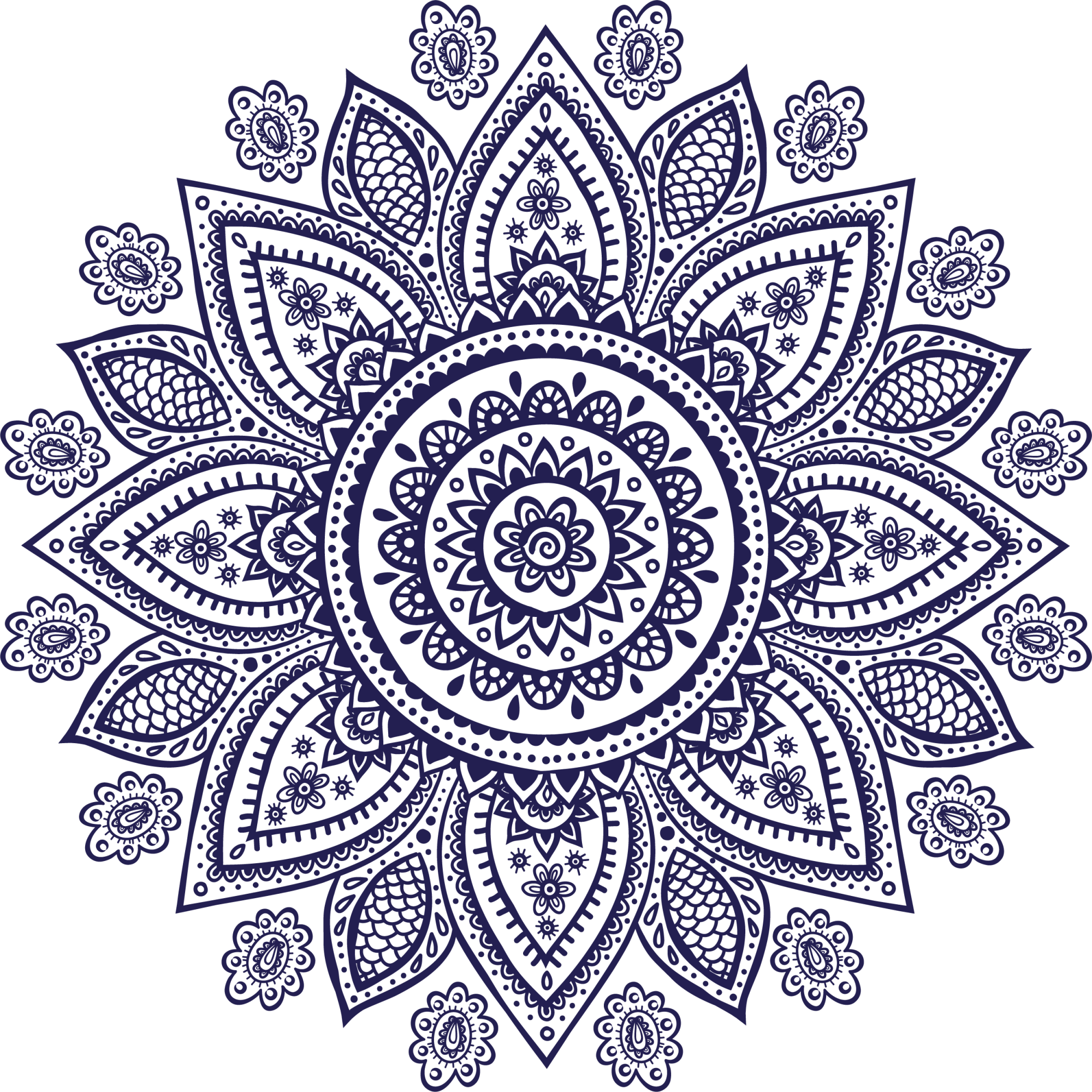 Intricate Navy Mandala Design