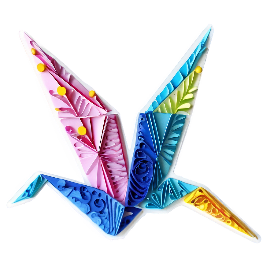 Intricate Paper Crane Design Png 06282024