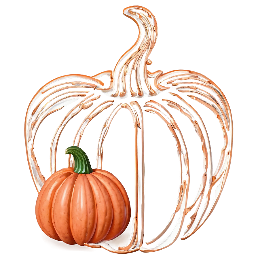 Intricate Pumpkin Outline Creation PNG 2 PNG image with a transparent background, free high-resolution download