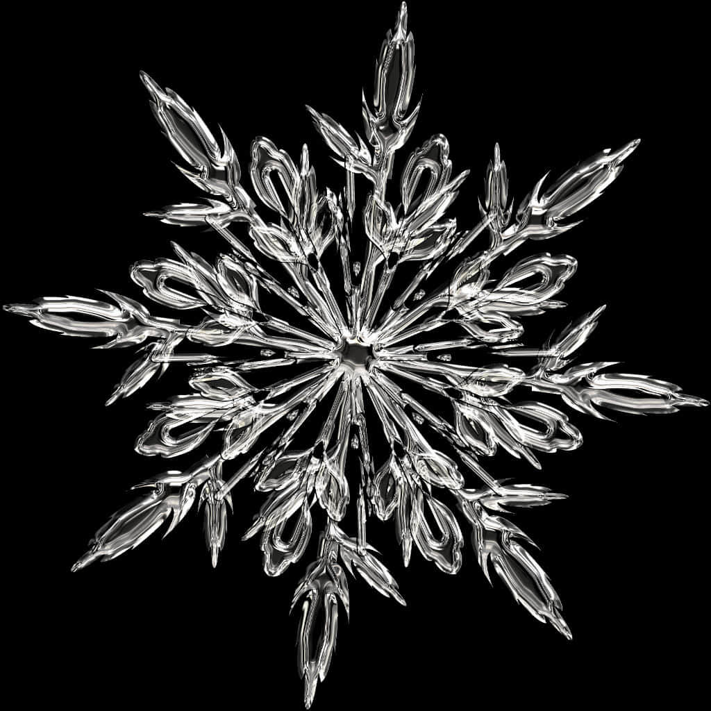 Intricate Snowflake Crystal Photography PNG with transparent background