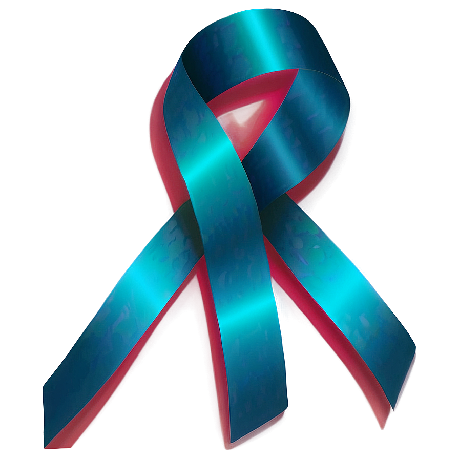 Intricate Teal Ribbon Design Png 06282024