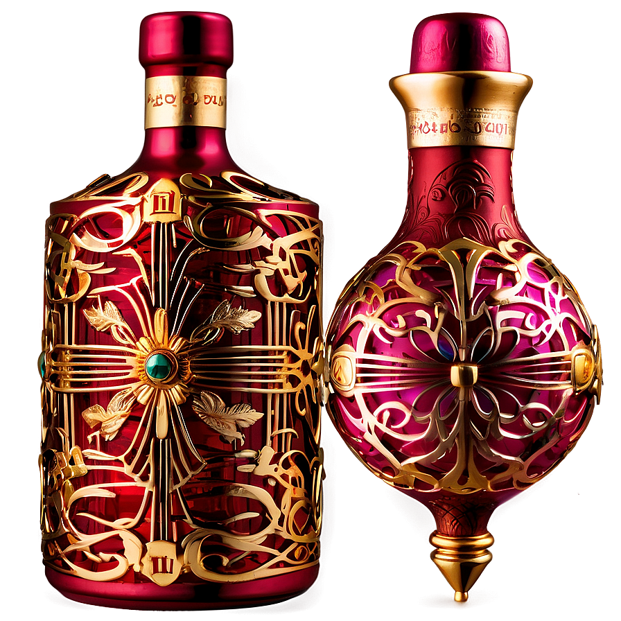 Intricately Designed Liquor Bottle Png Erq