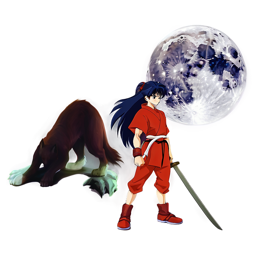 Inuyasha Full Moon Background PNG 06232024 PNG with transparent background