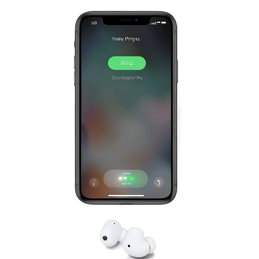 Iphone With Airpods Connected Png 74