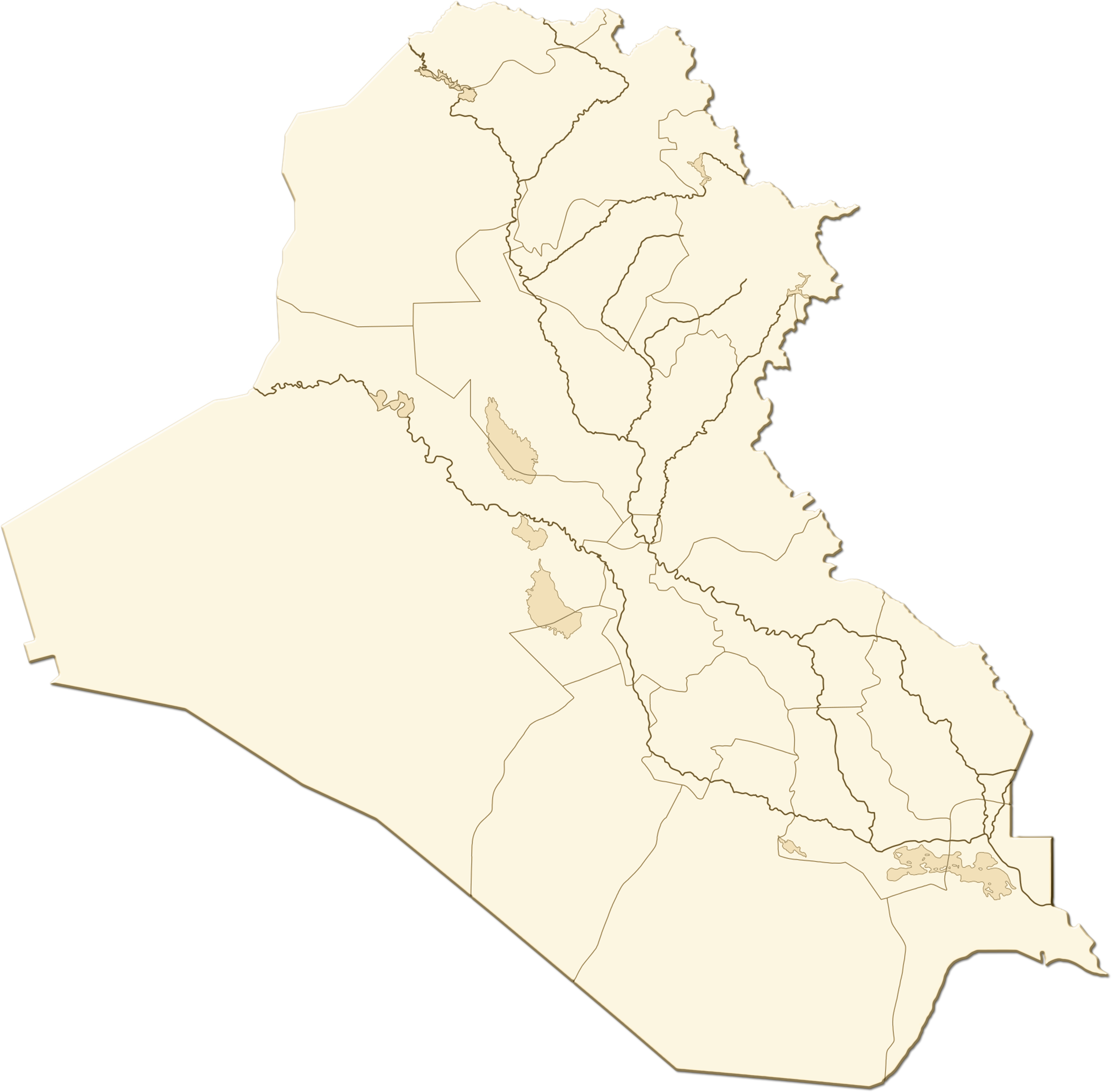 Iraq Administrative Divisions Map PNG with transparent background