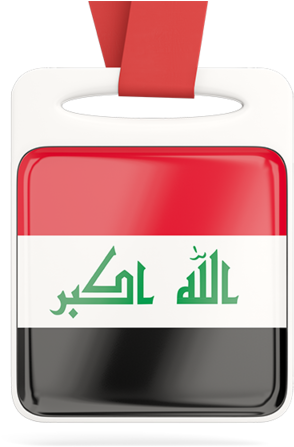 Iraq Flag Keychain Design PNG with transparent background