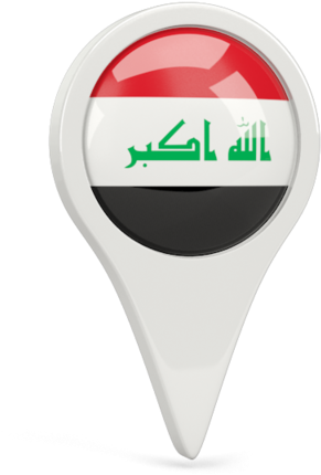 Iraq Location Pinwith Flag PNG with transparent background