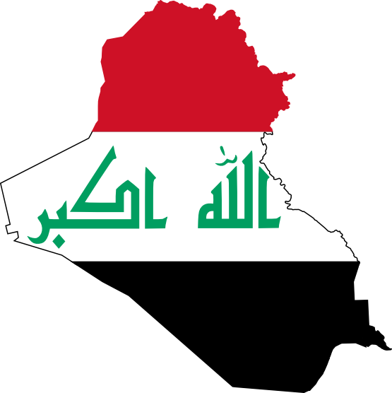 Iraq Map Flag Graphic PNG with transparent background