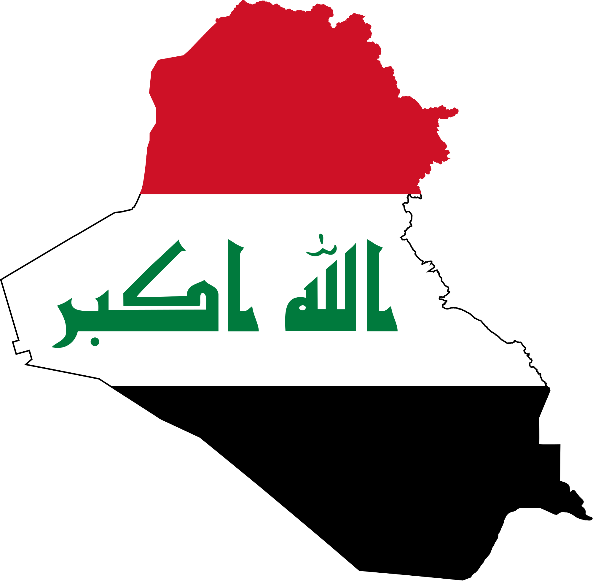 Iraq Mapwith Flag Graphic PNG with transparent background