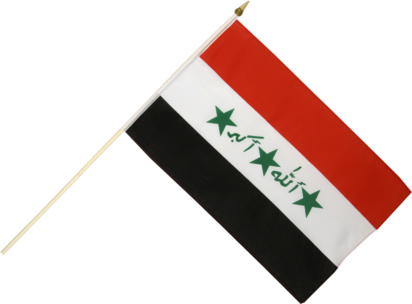 Iraq National Flagon Pole PNG with transparent background