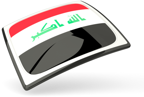 Iraqi Flag Button PNG with transparent background