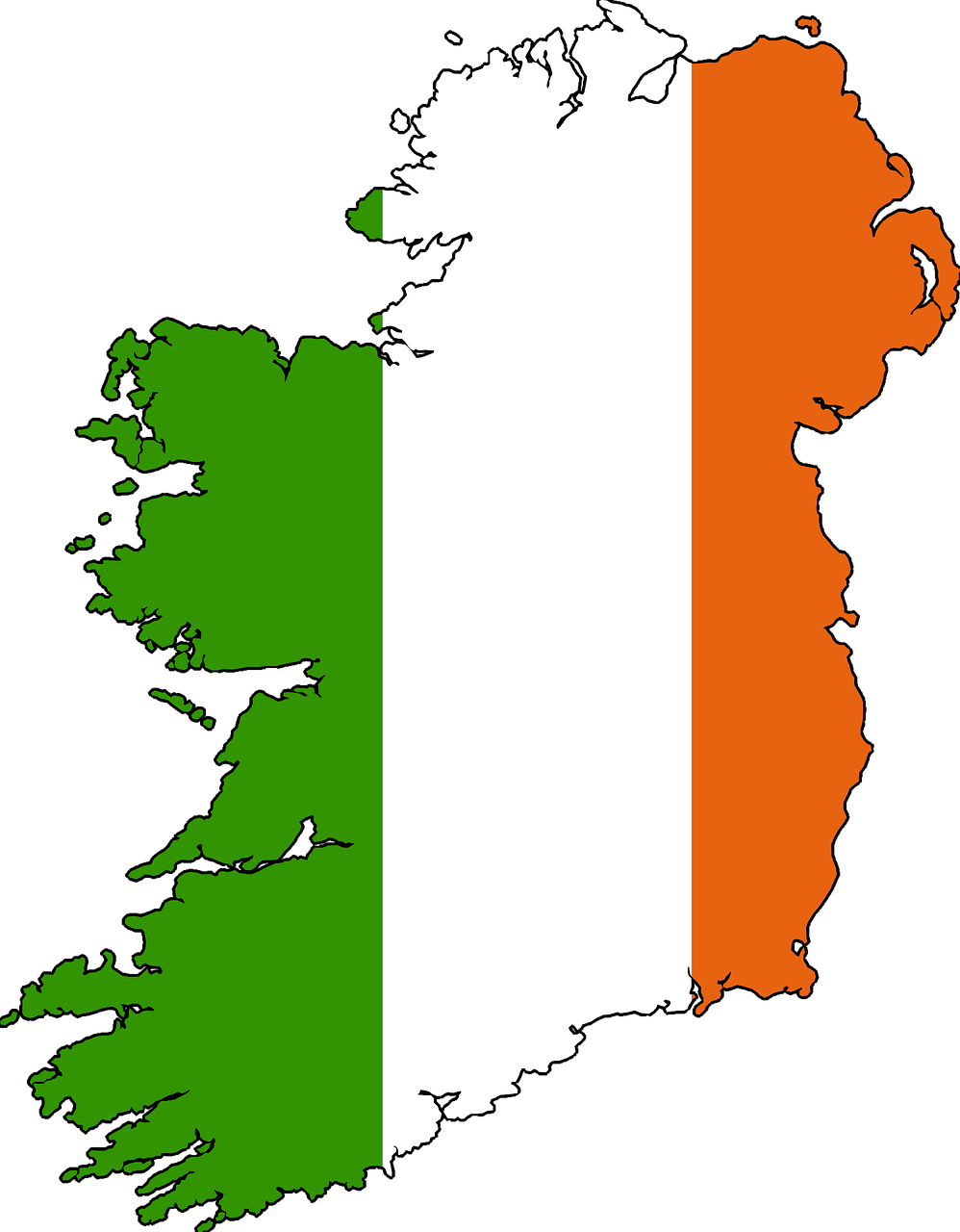 Ireland Flag Map Illustration