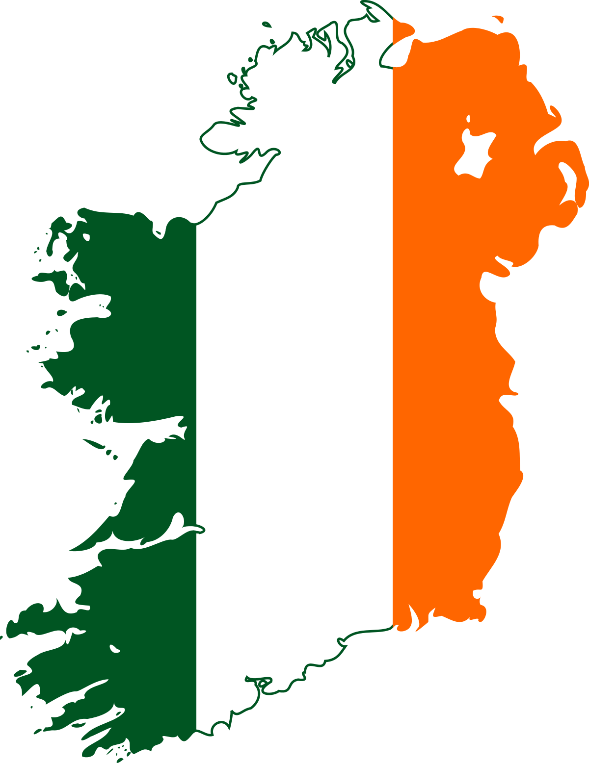 Map Irish Of National Flag Ireland Clipart - Ireland Flag Map, HD Png Download PNG with transparent background