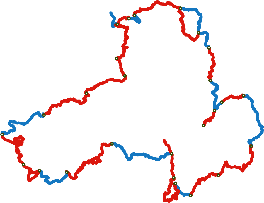 Ireland Geographical Outlinewith Pointsof Interest