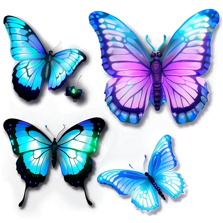 Iridescent Butterfly Glow Png Thh65