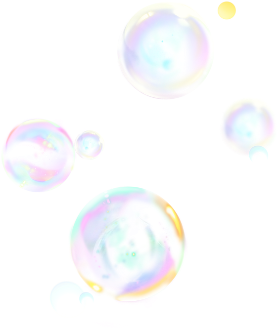 Iridescent Soap Bubbles Floating