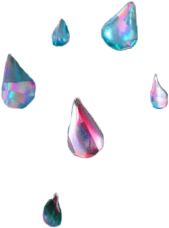 Iridescent Teardrops Floating