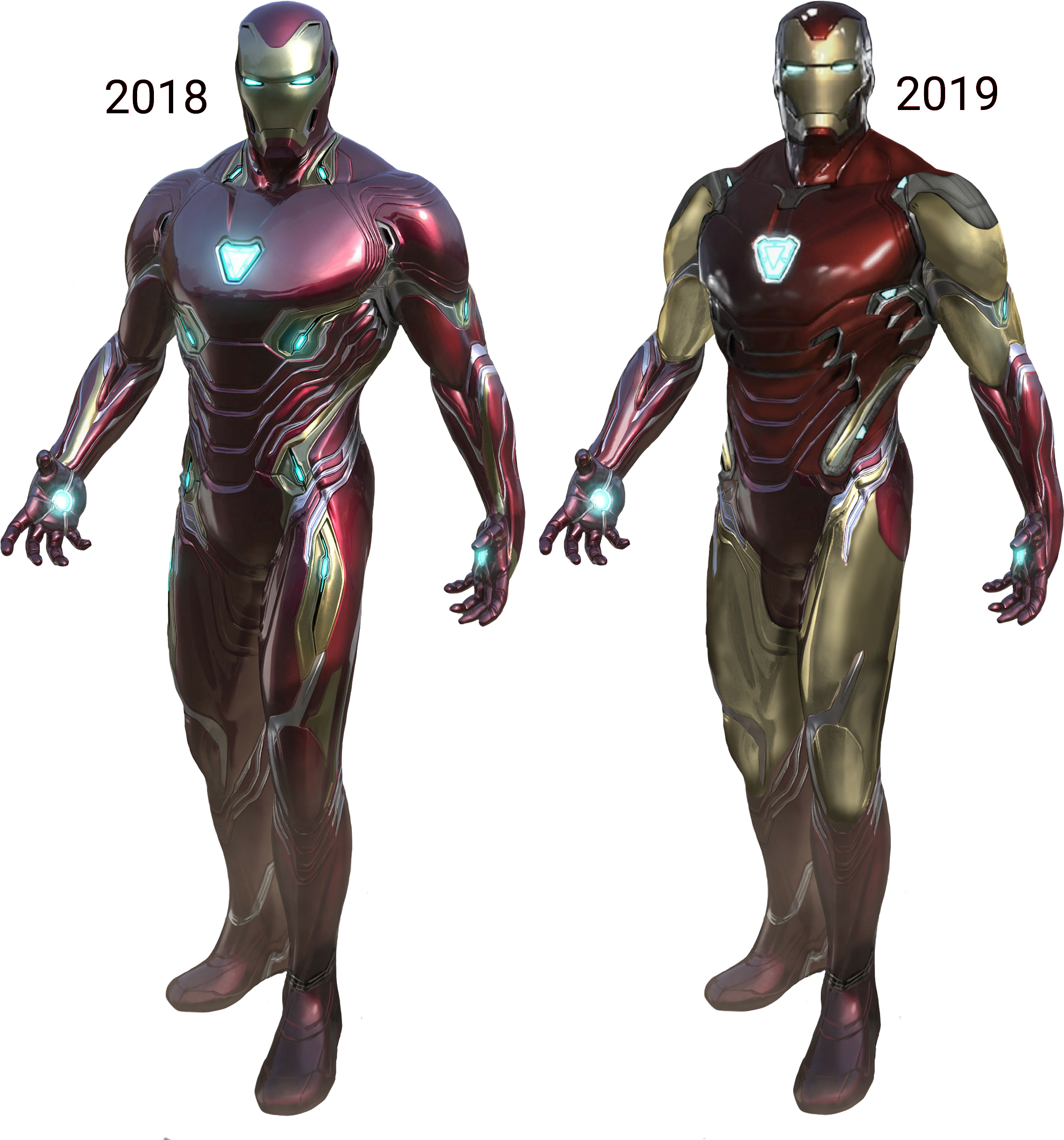 Iron Man Suit Evolution2018vs2019