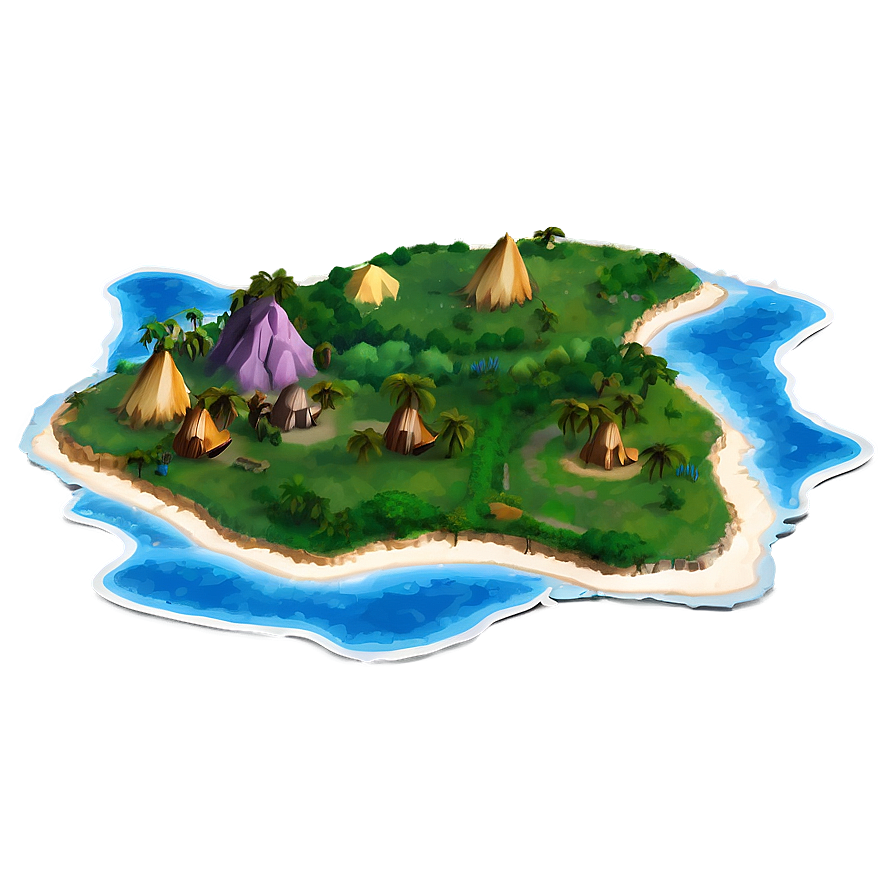 Island Getaway Map PNG 05252024 PNG with transparent background