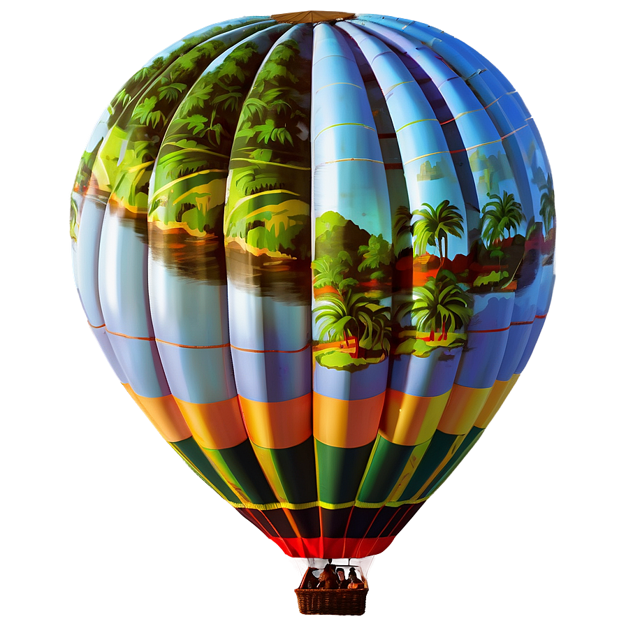 Island Hot Air Balloon View Png Uce14