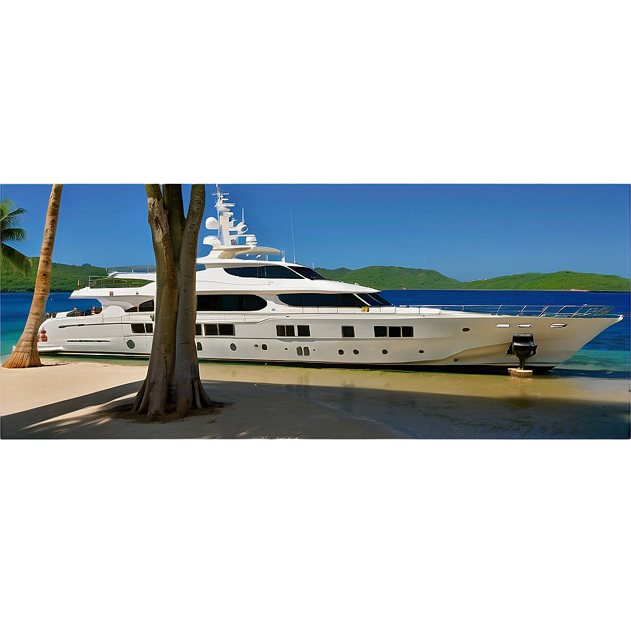 Island Luxury Yacht Anchorage Png Sqy