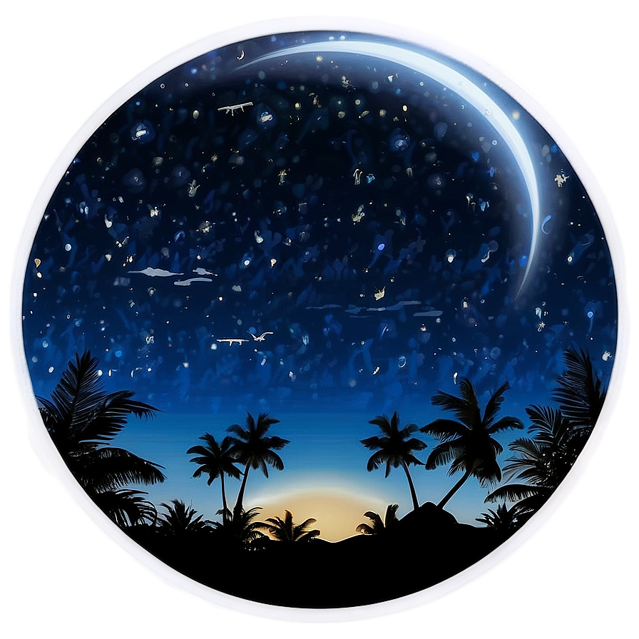 Island Night Sky Stars Png 87