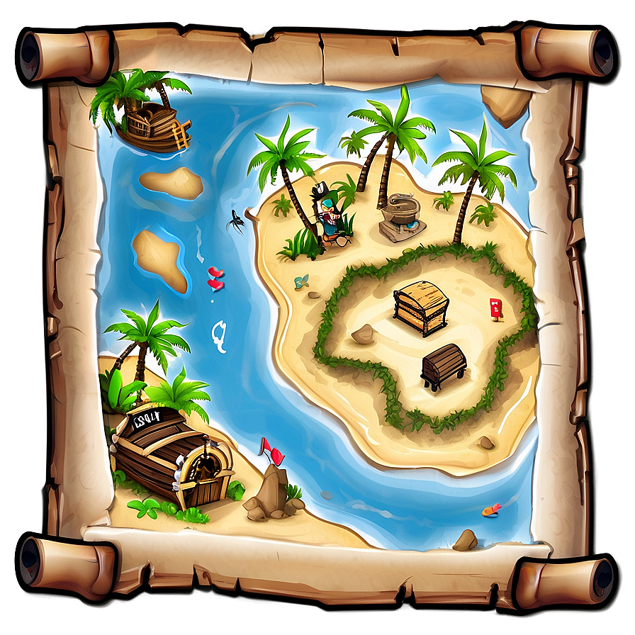 Island Pirate Treasure Map Png Qqv