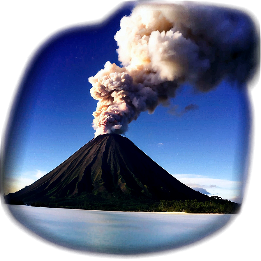 Island Volcano Eruption View Png 66