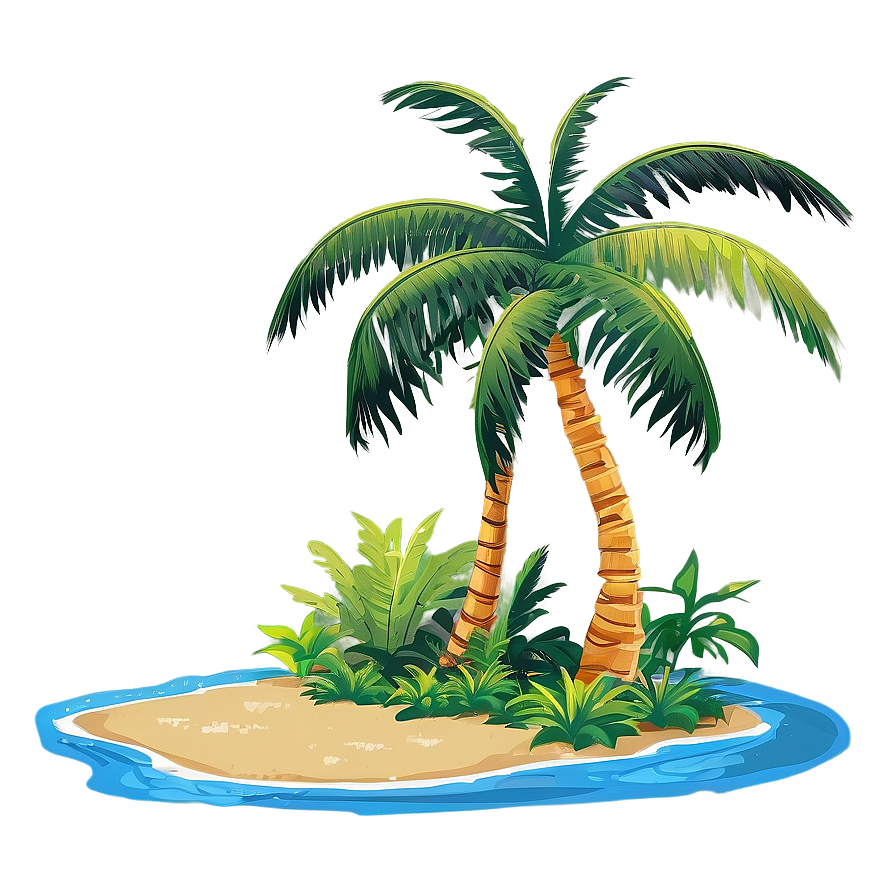 Island With Palm Trees Png 05232024