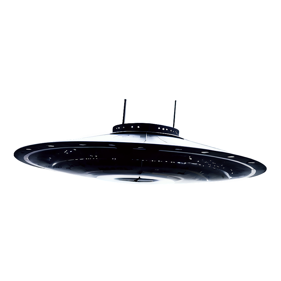 Isolated Flying Saucer Silhouette Png 06202024